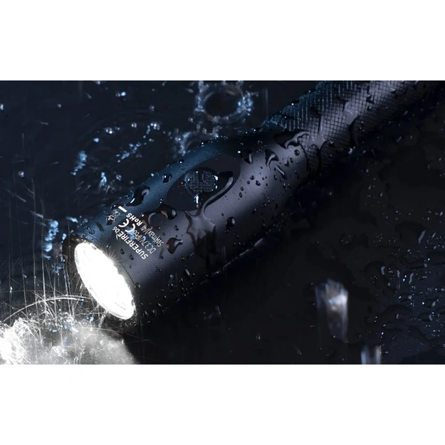 Superfire D6 Professional LED Flashlight, 220 lm, 210 m Range,