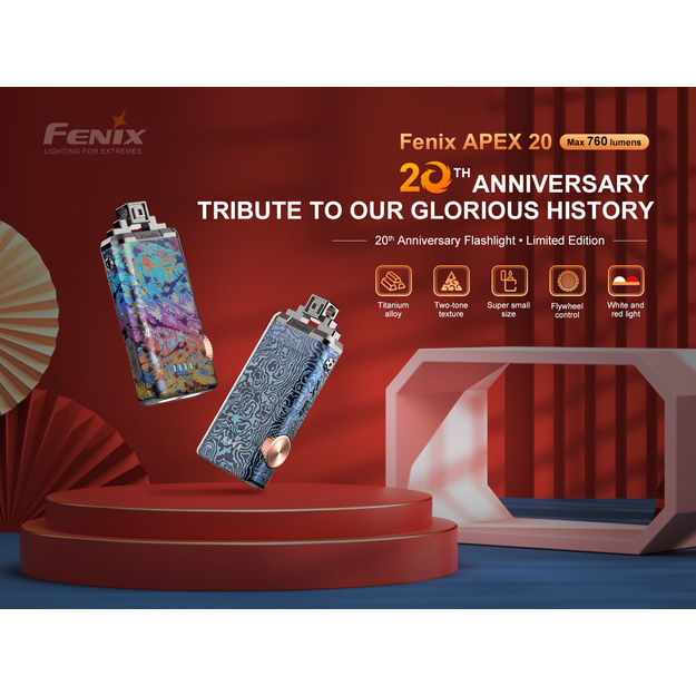 Fenix APEX 20 Rechargeable LED Key Ring Torch - 20th Anniversary Limited Edition