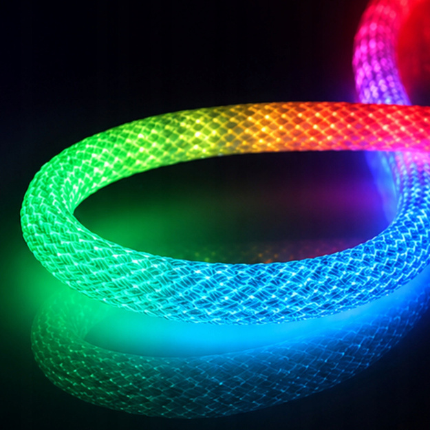 Светодиодная RGB лента в оплетке неоновая, 5м