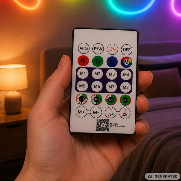 Светодиодная RGB лента в оплетке неоновая, 5м