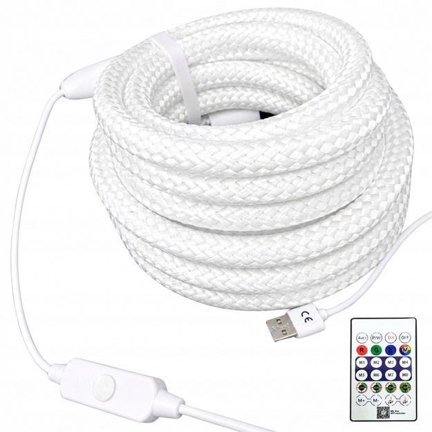 Светодиодная RGB лента в оплетке неоновая, 5м