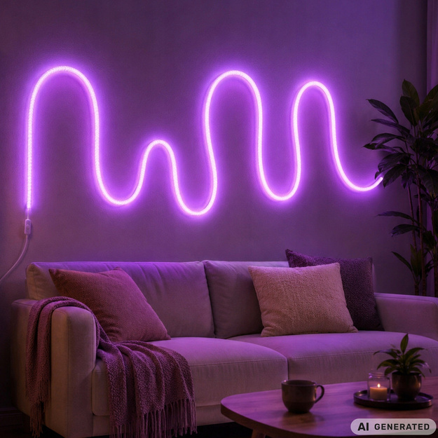Светодиодная RGB лента в оплетке неоновая, 5м