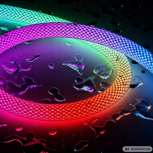 Светодиодная RGB лента в оплетке неоновая, 5м