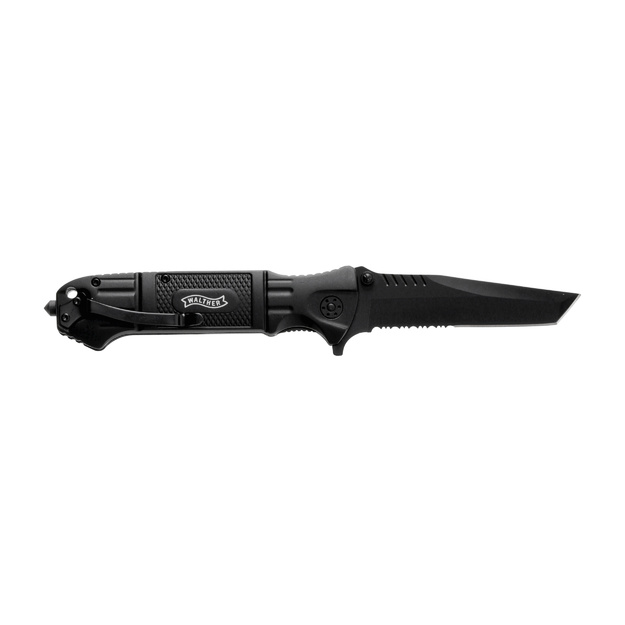 Тактический складной нож Walther BTTK Black Tac Tanto 5.0716, 440C, серрейтор, стеклобой, чехол