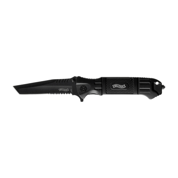 Тактический складной нож Walther BTTK Black Tac Tanto 5.0716, 440C, серрейтор, стеклобой, чехол
