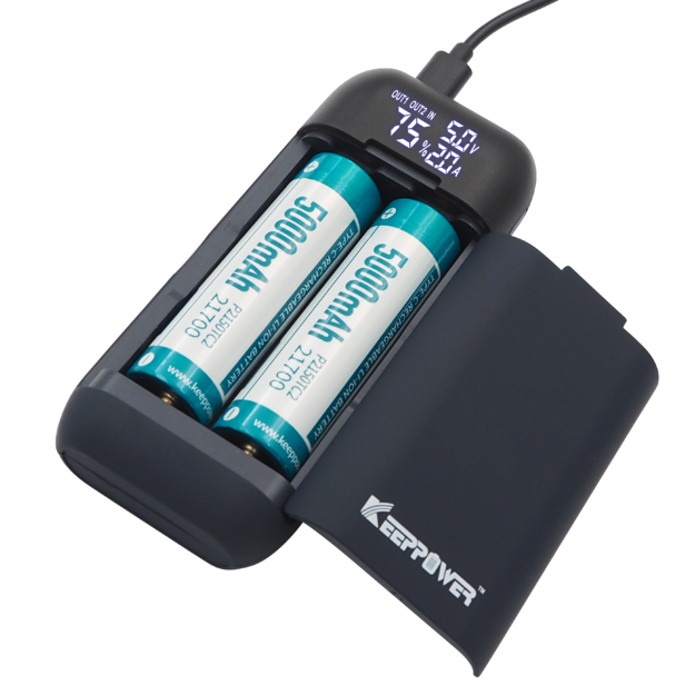 Keeppower PD2 LED akumulatoru lādētājs un powerbank