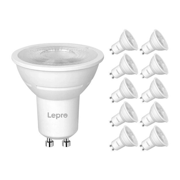 LEPRO 200084-WW-EU-10 GU10 Dimmable LED Bulb, 4.5W, 345 lm, 2700K, 38&deg;, 10-pack