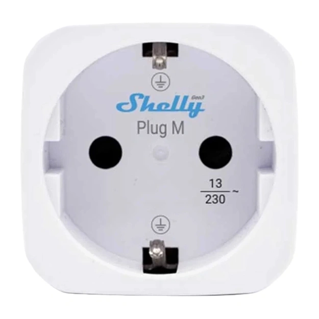 Shelly Plug M Gen3 Wi-Fi Smart Outlet (White)