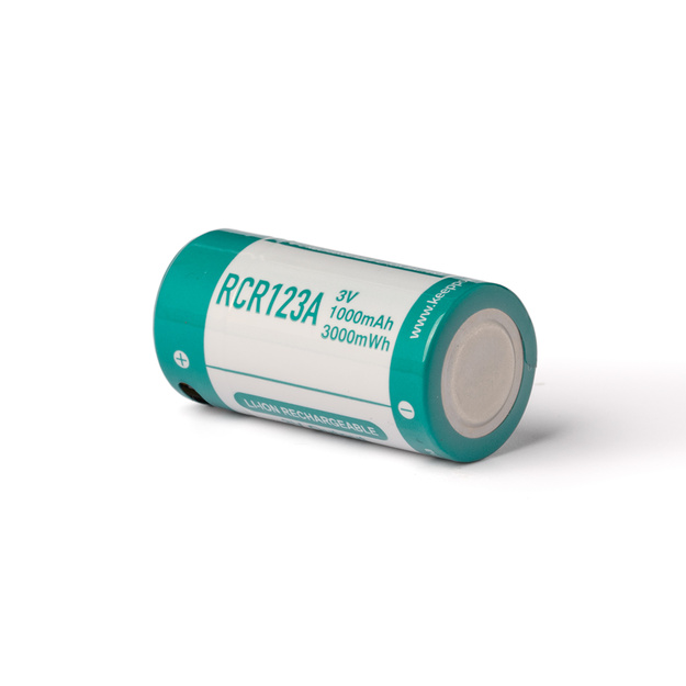 Keeppower RCR123A &ndash; 3 V &ndash; 1000 mAh litija jonu akumulators (uzlādējams caur USB-C) P1634TC