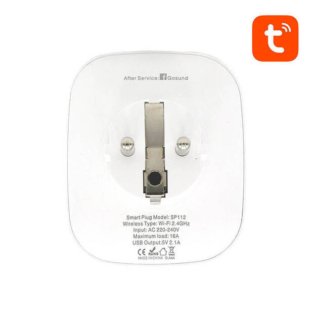 Viedā kontaktdak&scaron;a WiFi Gosund SP112 2xUSB, 16A, Tuya