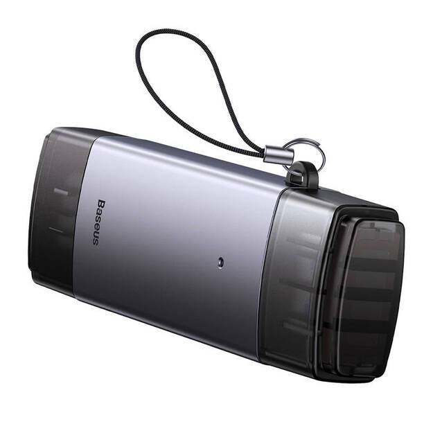 Baseus Lite sērijas SD/TF atmiņas kar&scaron;u lasītājs, USB + USB-C (pelēks)
