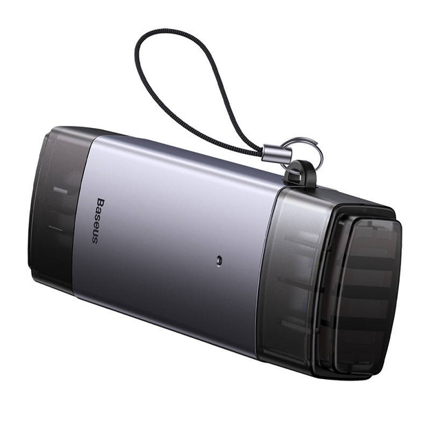 Baseus Lite sērijas SD/TF atmiņas kar&scaron;u lasītājs, USB + USB-C (pelēks)