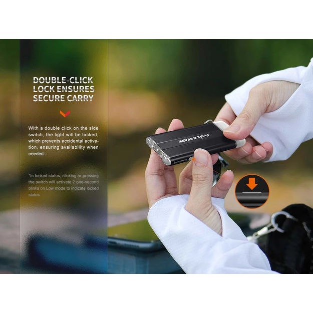 Аварийный перезаряжаемый фонарь Fenix ​​E-Spark с внешним аккумулятором