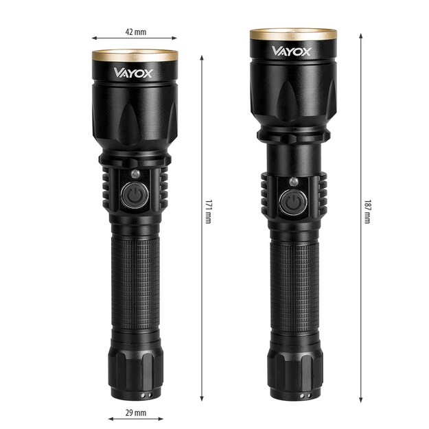 Vayox tactical flashlight XP-E LED 800lm zomm VA0027