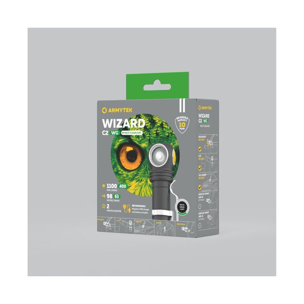 Armytek Wizard C2 WG Flashlight USB F09201C
