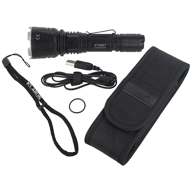 KLARUS XT12GT taktiskais liela attāluma lukturītis 1600lm, 18GT-36 18650 / 3600mAh