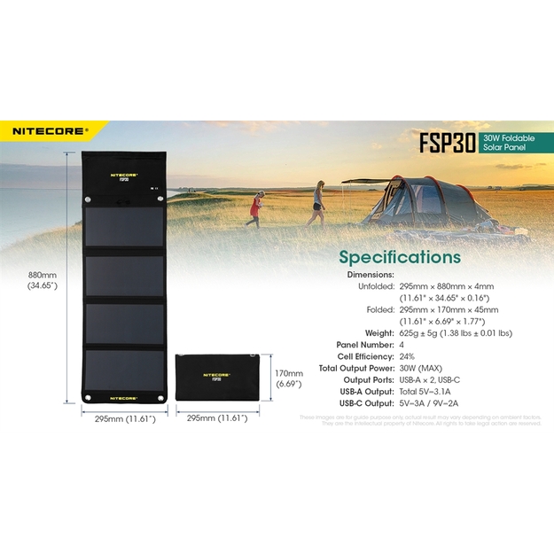 Nitecore FSP30 - 30 W saules baterija