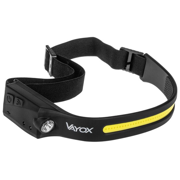 Vayox COB + XPE uzlādējams galvas lukturītis 350lm ar kustības sensoru VA0128