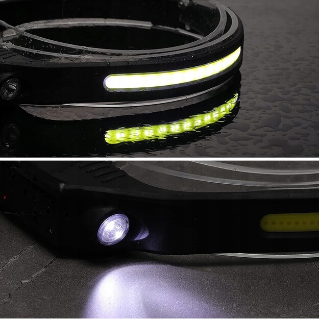 Vayox COB + XPE uzlādējams galvas lukturītis 350lm ar kustības sensoru VA0128