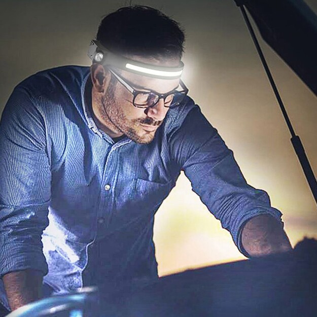 Vayox COB + XPE uzlādējams galvas lukturītis 350lm ar kustības sensoru VA0128