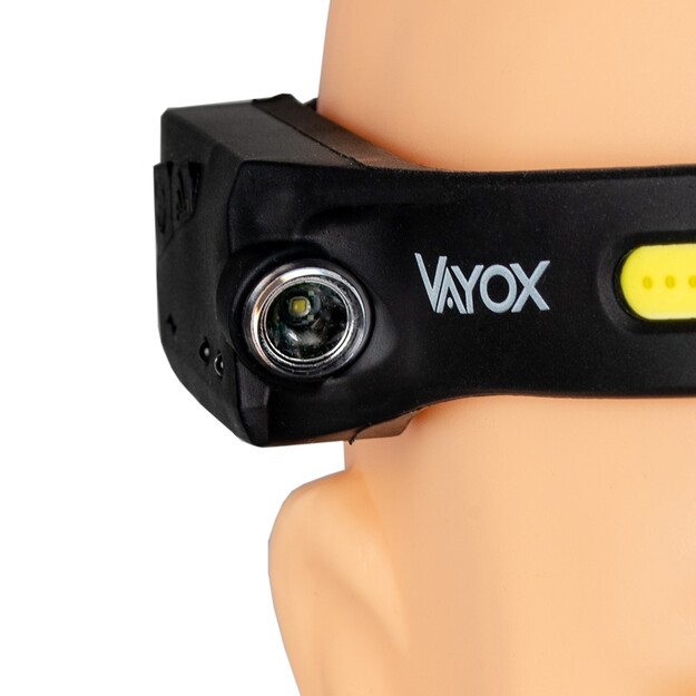 Vayox COB + XPE uzlādējams galvas lukturītis 350lm ar kustības sensoru VA0128