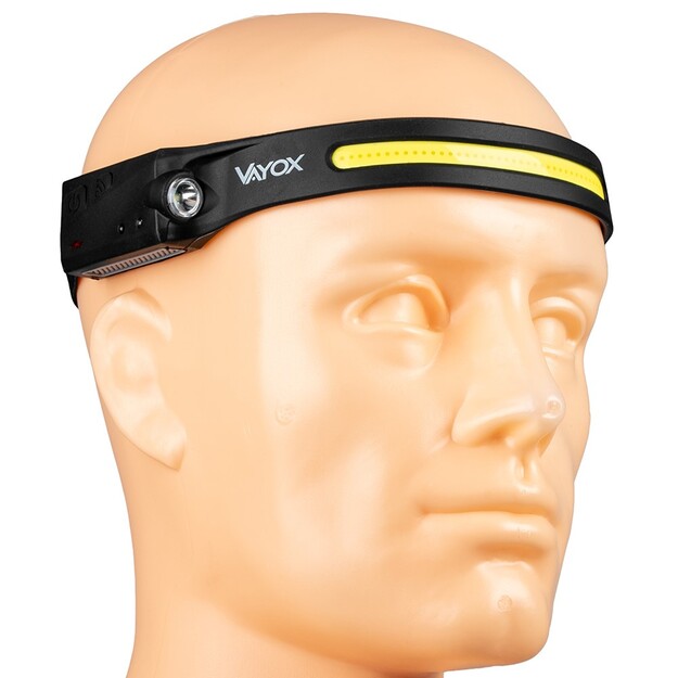 Vayox COB + XPE uzlādējams galvas lukturītis 350lm ar kustības sensoru VA0128