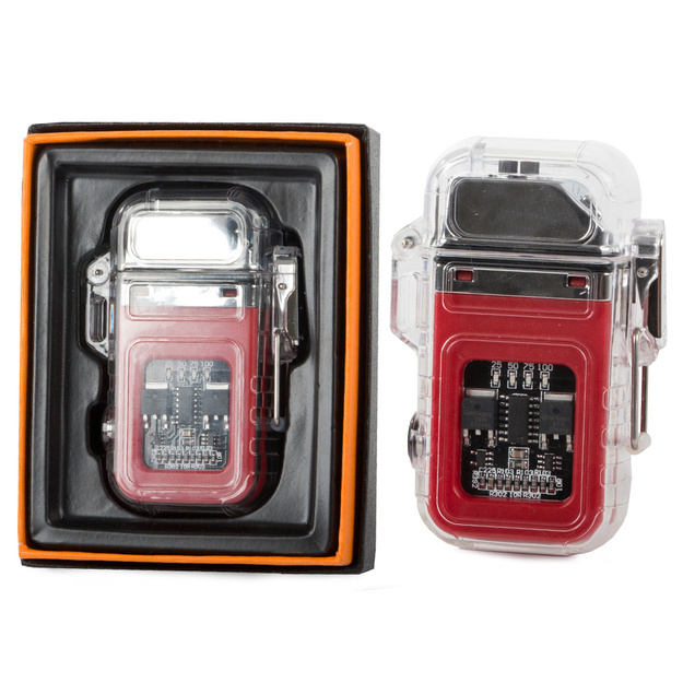 Плазменная зажигалка со светодиодной лампой, электрическая, USB