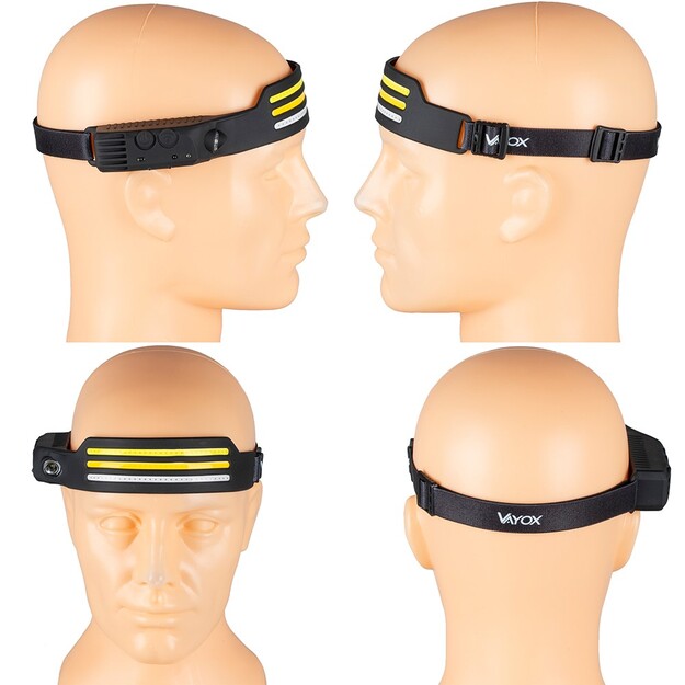 Vayox galvas lukturītis 3x COB + XPE LED VA0130
