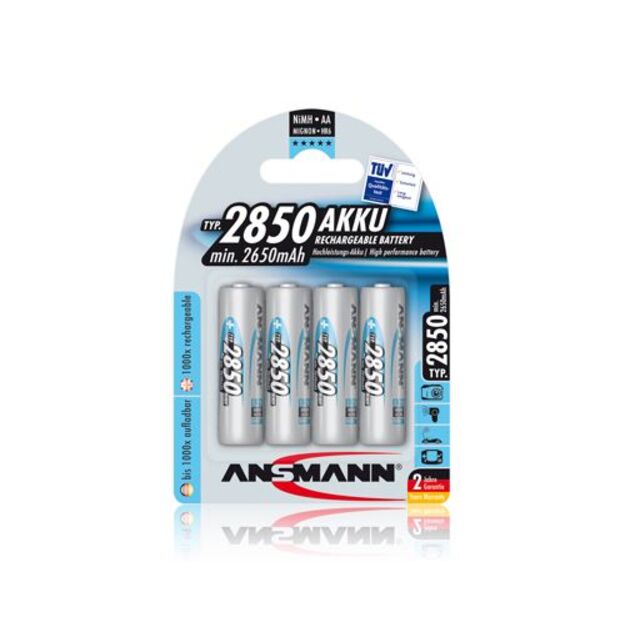 Аккумулятор ANSMANN R6 (AA) 1.2V 2850mAh Ni-Mh (4шт в упаковке)