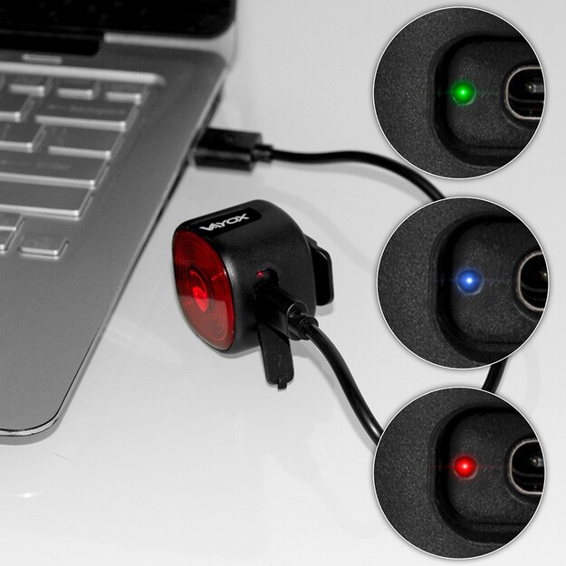 Vayox Aizmugurējā velosipēda gaisma USB-C 250mAh VA0156