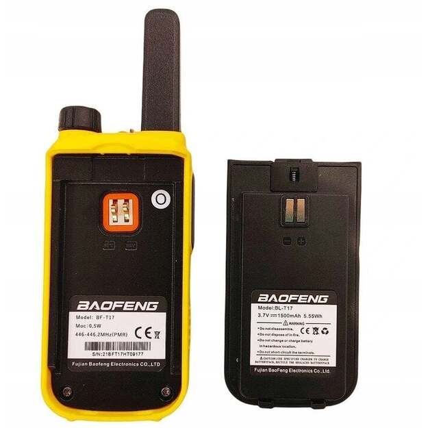 Baofeng BF-T17 Rācija ar lukturīti, 2 gab
