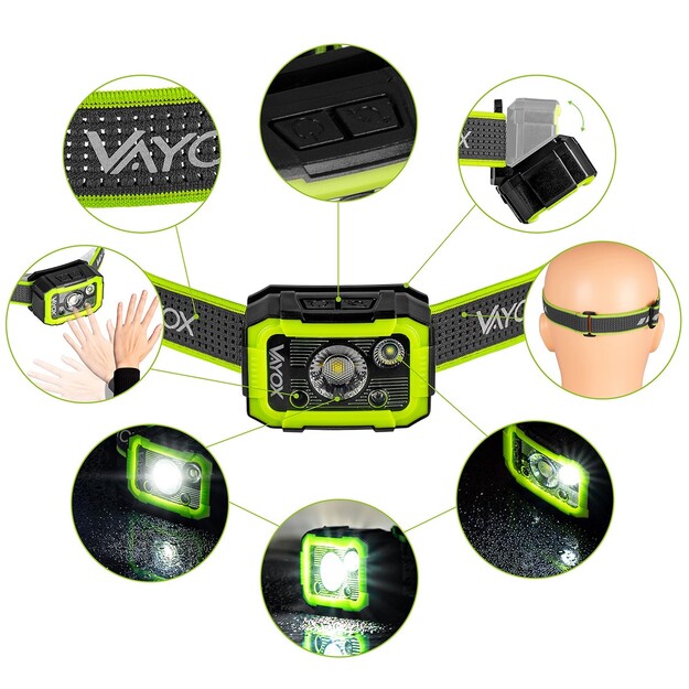 Vayox uzlādējams lukturis 750lm CREE + SMD Pro Series VA0187