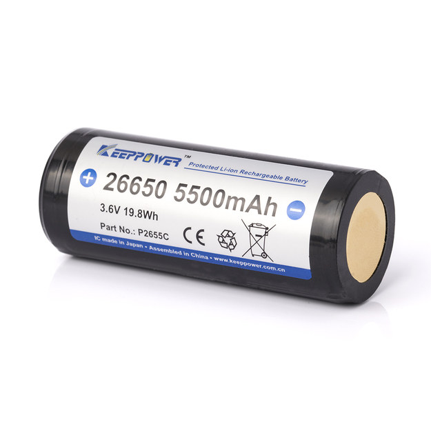 Keeppower ICR26650-550PCM 5500mAh Li-ION P2655C 1gab