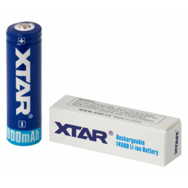 14500 baterija XTAR 800mAh AA/R6 3,7V Li-ion ar aizsardzību
