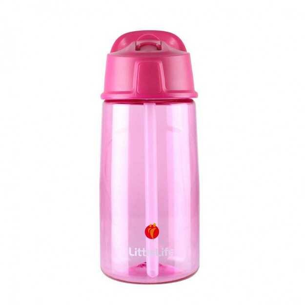Littlelife Flip Top ūdens pudele 550 ml - Rozā krāsā