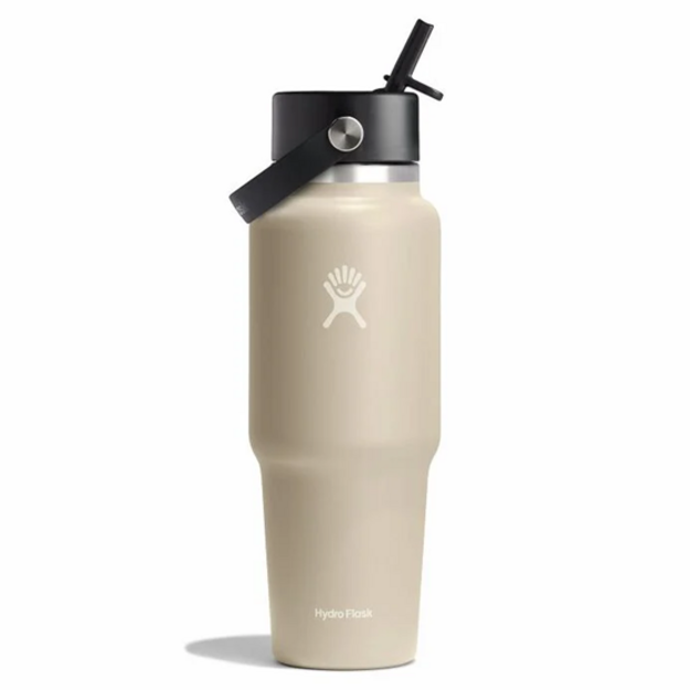 Hydro Flask platkakla ceļojumu pudele ar salmiņu 946 ml Oat WT32BFS114