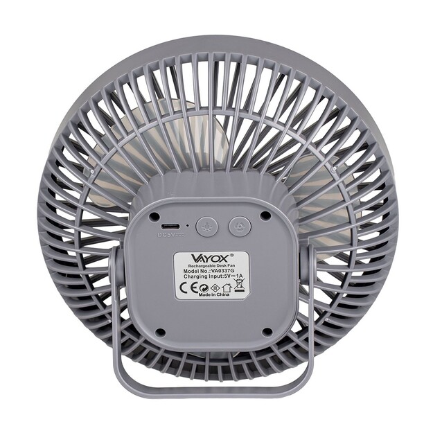 Vayox pārnēsājamais uzlādējamais ventilators ar apgaismojumu 6xSMD VA0337G