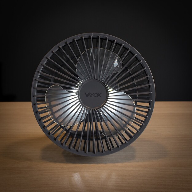 Vayox pārnēsājamais uzlādējamais ventilators ar apgaismojumu 6xSMD VA0337G