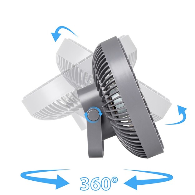 Vayox pārnēsājamais uzlādējamais ventilators ar apgaismojumu 6xSMD VA0337G