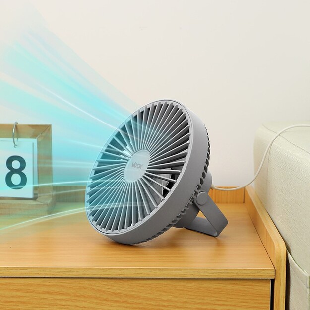 Vayox pārnēsājamais uzlādējamais ventilators ar apgaismojumu 6xSMD VA0337G