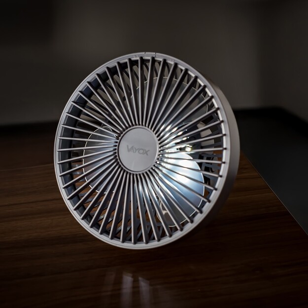 Vayox pārnēsājamais uzlādējamais ventilators ar apgaismojumu 6xSMD VA0337G