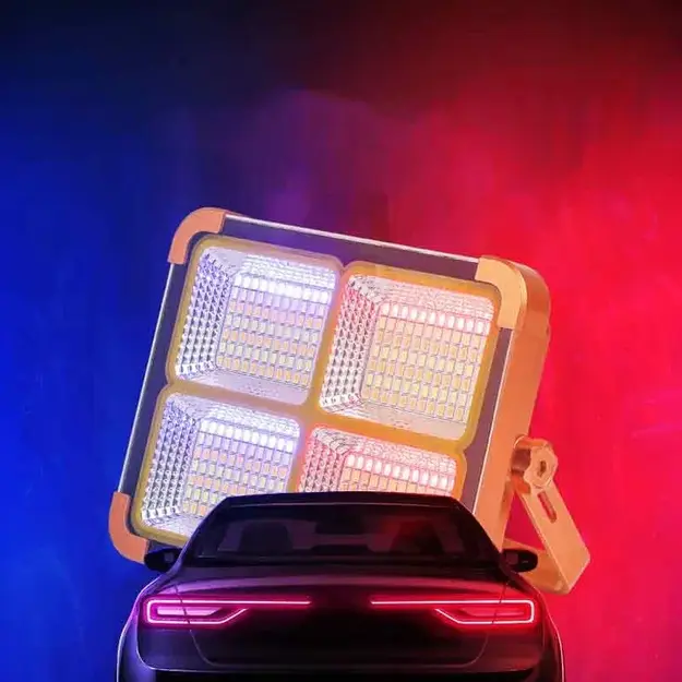 LED Prožektors ar Saules Paneli, Pārnēsājams, ar Power Bank Funkciju (USB-C), 150W