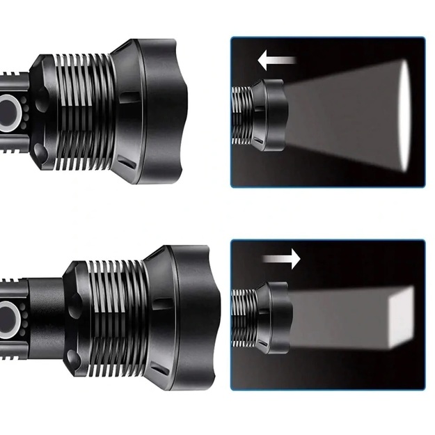 Lukturis IP67 LED XHP70 Zoom USB