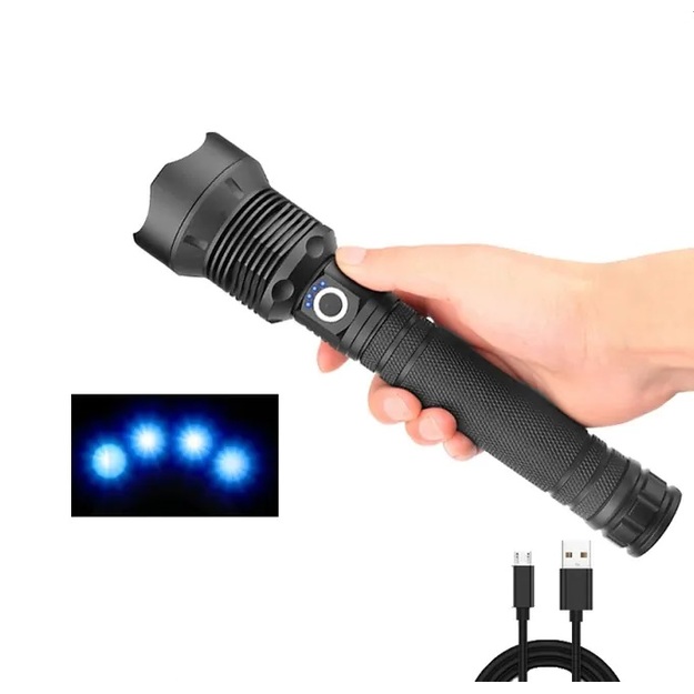 Lukturis IP67 LED XHP70 Zoom USB