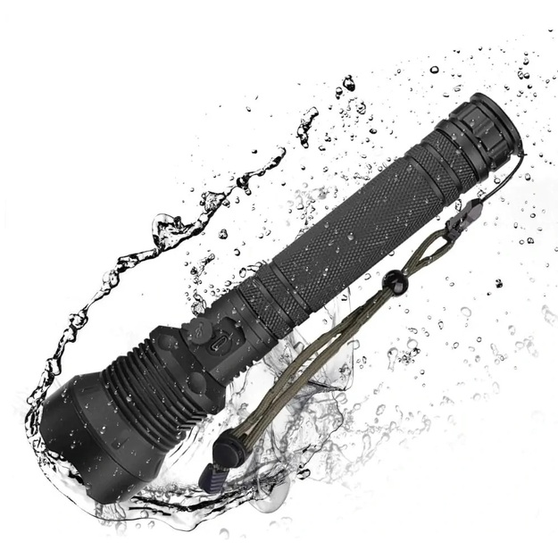 Lukturis IP67 LED XHP70 Zoom USB