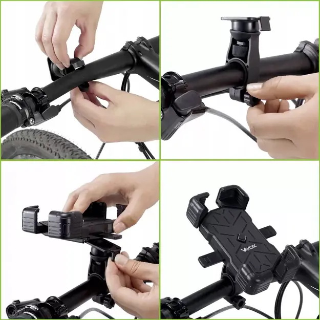Vayox VA0344 Melns Tālruņa Turētājs Velosipēdam/Motociklam