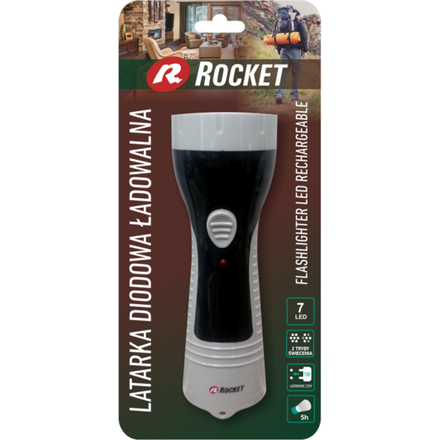 Rocket įkraunamas 7LED prožektorius