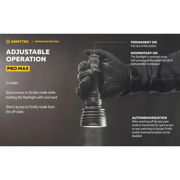 Фонарь Armytek Barracuda Pro Max 2800лм USB PCB F10501PC