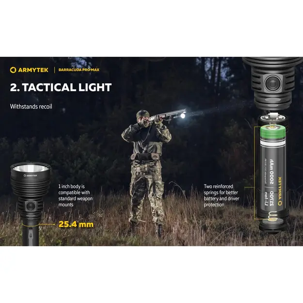 Фонарь Armytek Barracuda Pro Max 2800лм USB PCB F10501PC