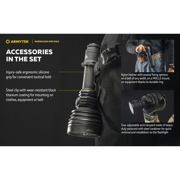 Фонарь Armytek Barracuda Pro Max 2800лм USB PCB F10501PC